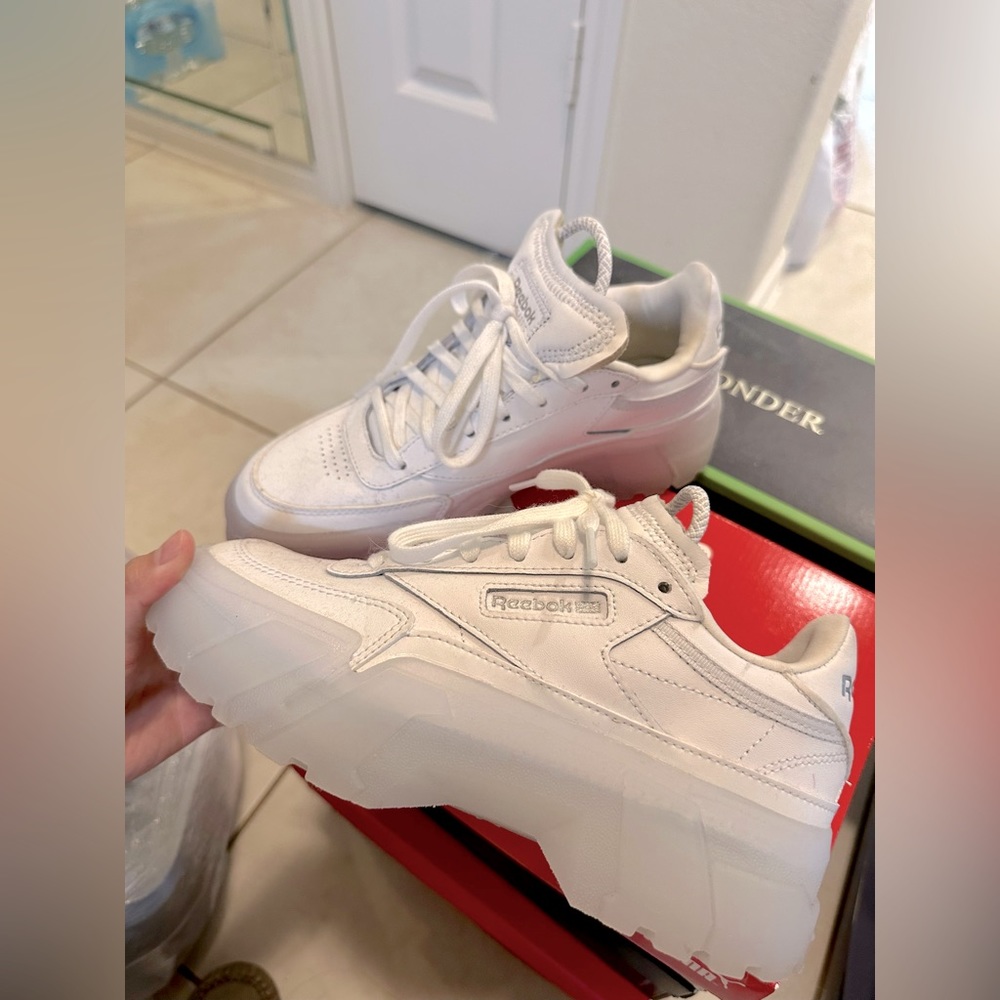 Club C Cardi Platform Reebok White Sneaker Size 6